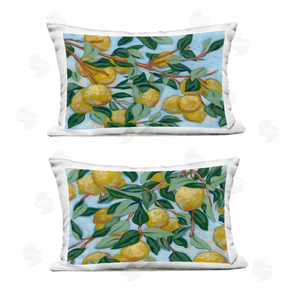 June Erica Vess Sunshine Lemon Tree Outdoor Printed Throw Pillow