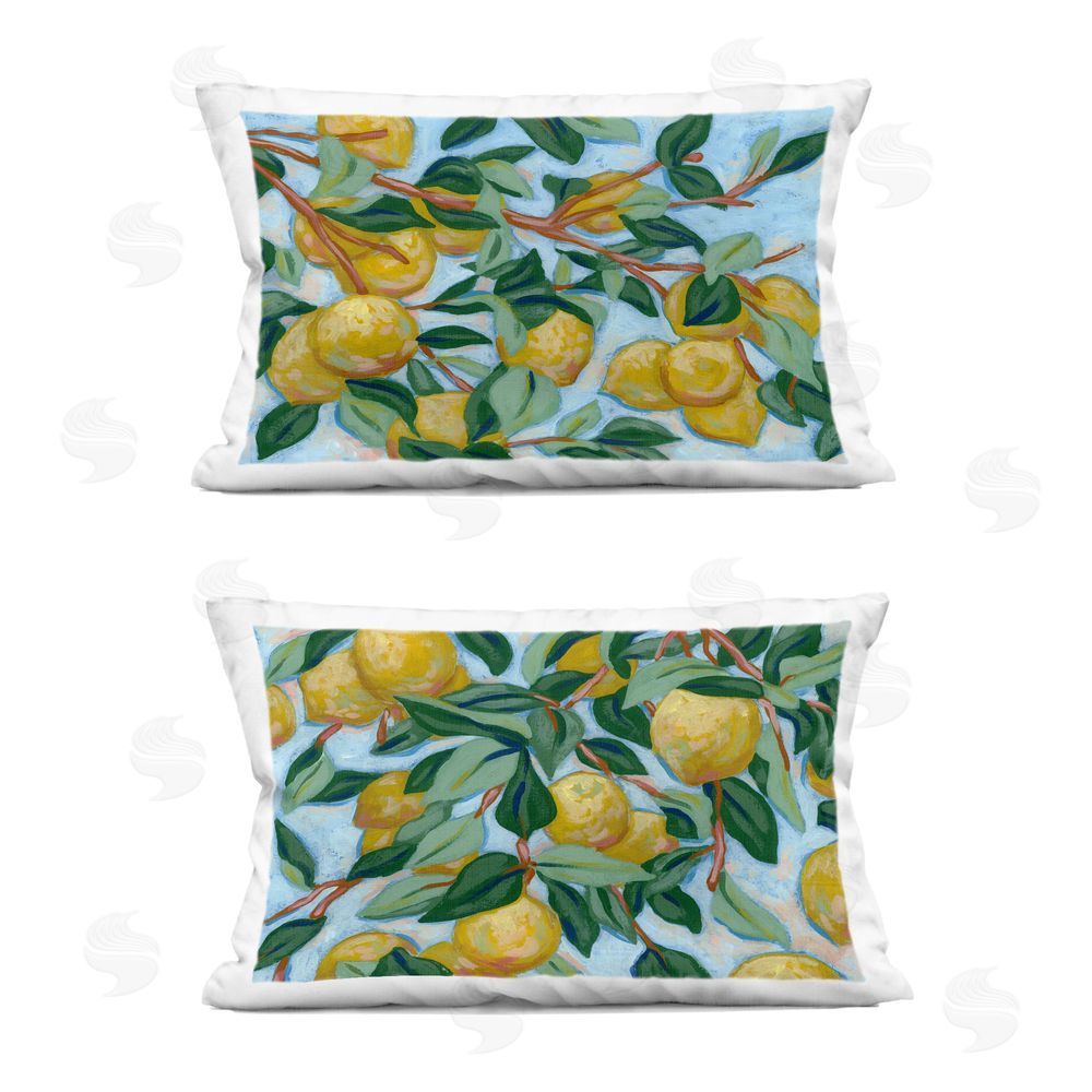 June Erica Vess Sunshine Lemon Tree Printed Throw Pillow