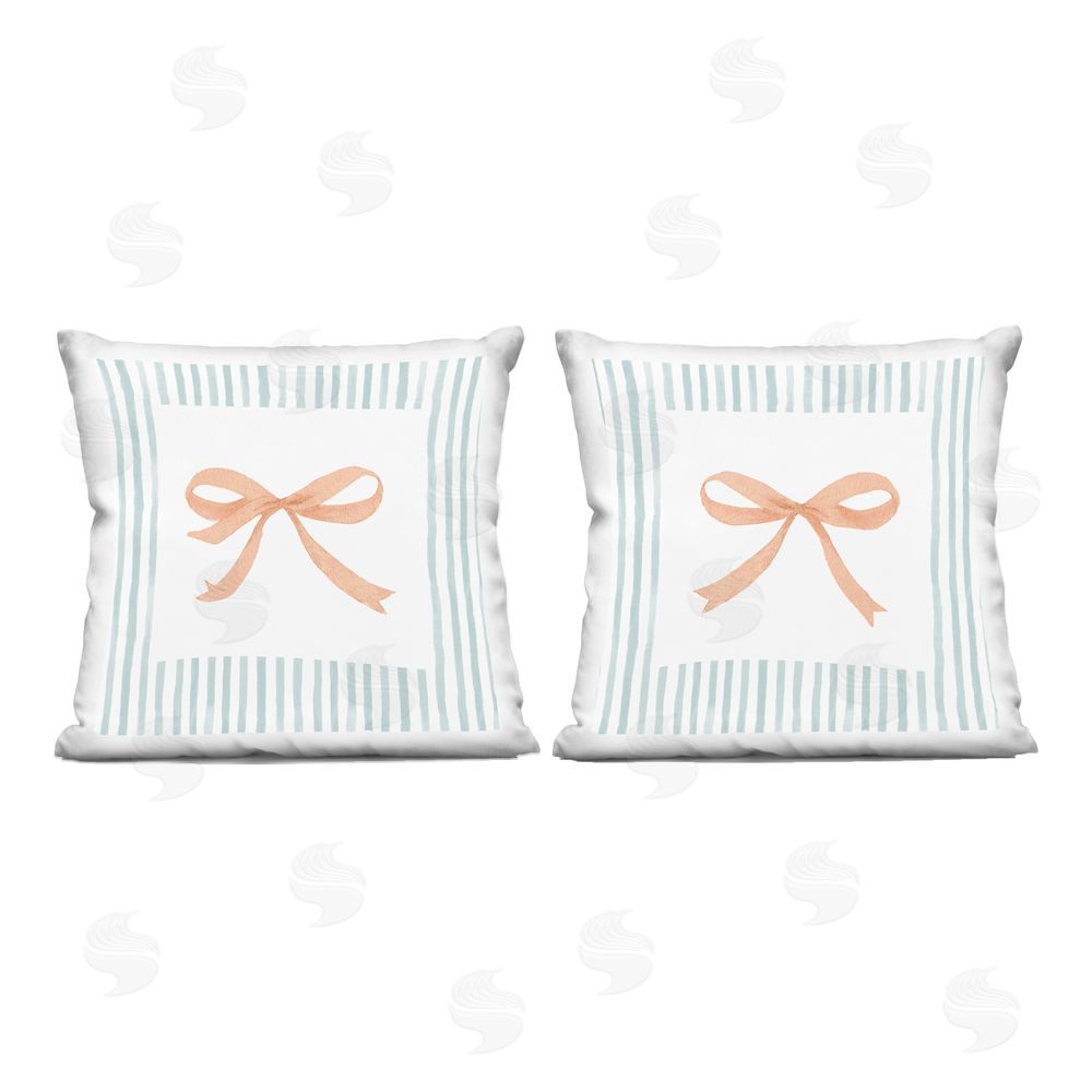 Patricia Pinto Striped Feminine Bows Printed Throw Pillow