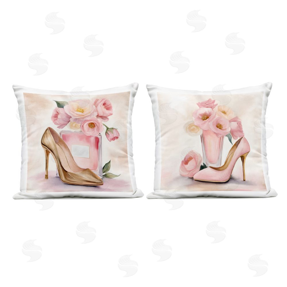 Kim Allen Blush Pink Beauty Outdoor Quick-Dry Polyester Square Throw Pillow