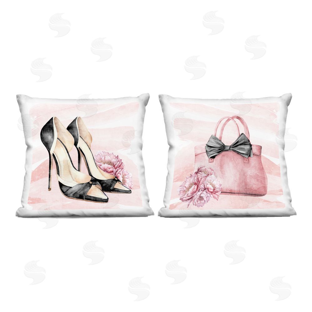 Kim Allen Rosy Glam Time Shoes Indoor Plush Polyester Square Throw Pillow