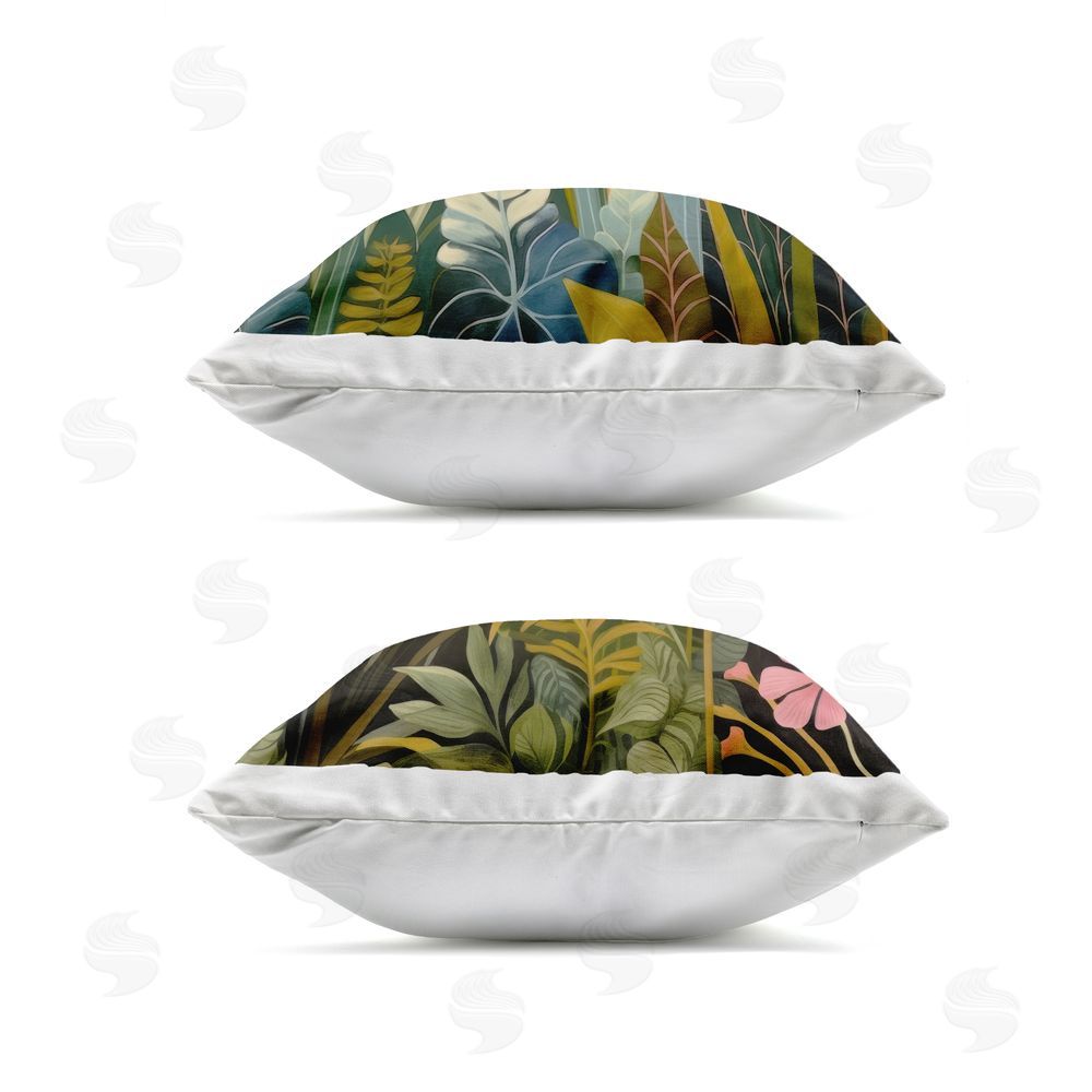 Lazar Studio Botanical Embrace Blooms Outdoor Square Printed Throw Pillow Side View with Zipper Detail