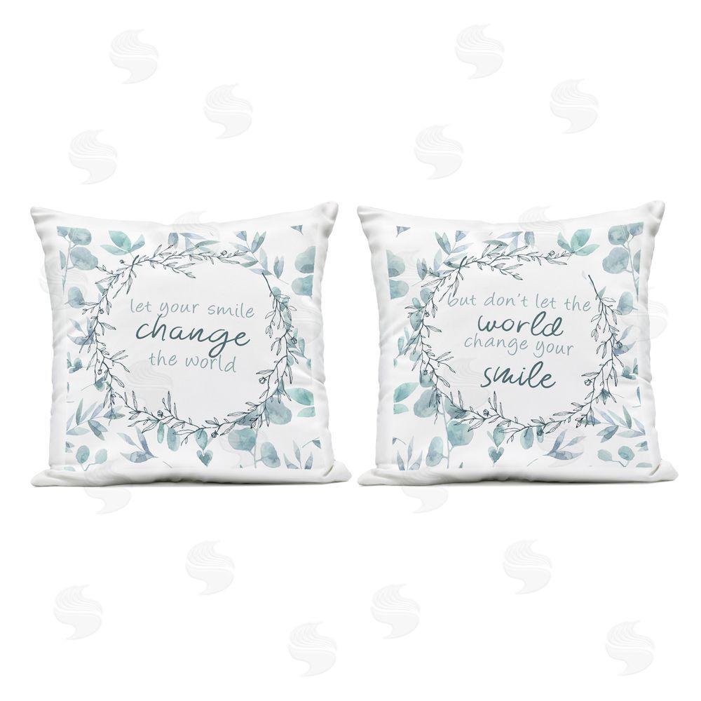 Kim Allen Inspirational Smile Quotes Outdoor Quick-Dry Polyester Square Throw Pillow