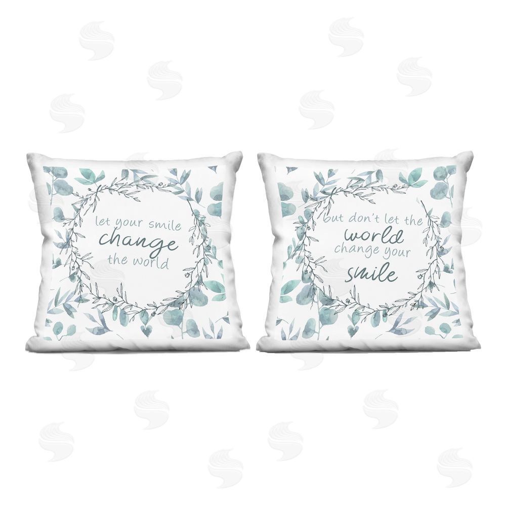 Kim Allen Inspirational Smile Quotes Indoor Plush Polyester Square Throw Pillow