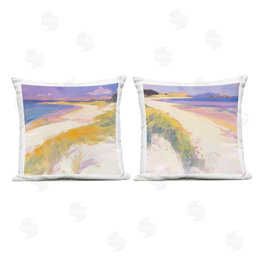 Walker Noble Dawn Shoreline Views Outdoor Quick-Dry Polyester Square Throw Pillow