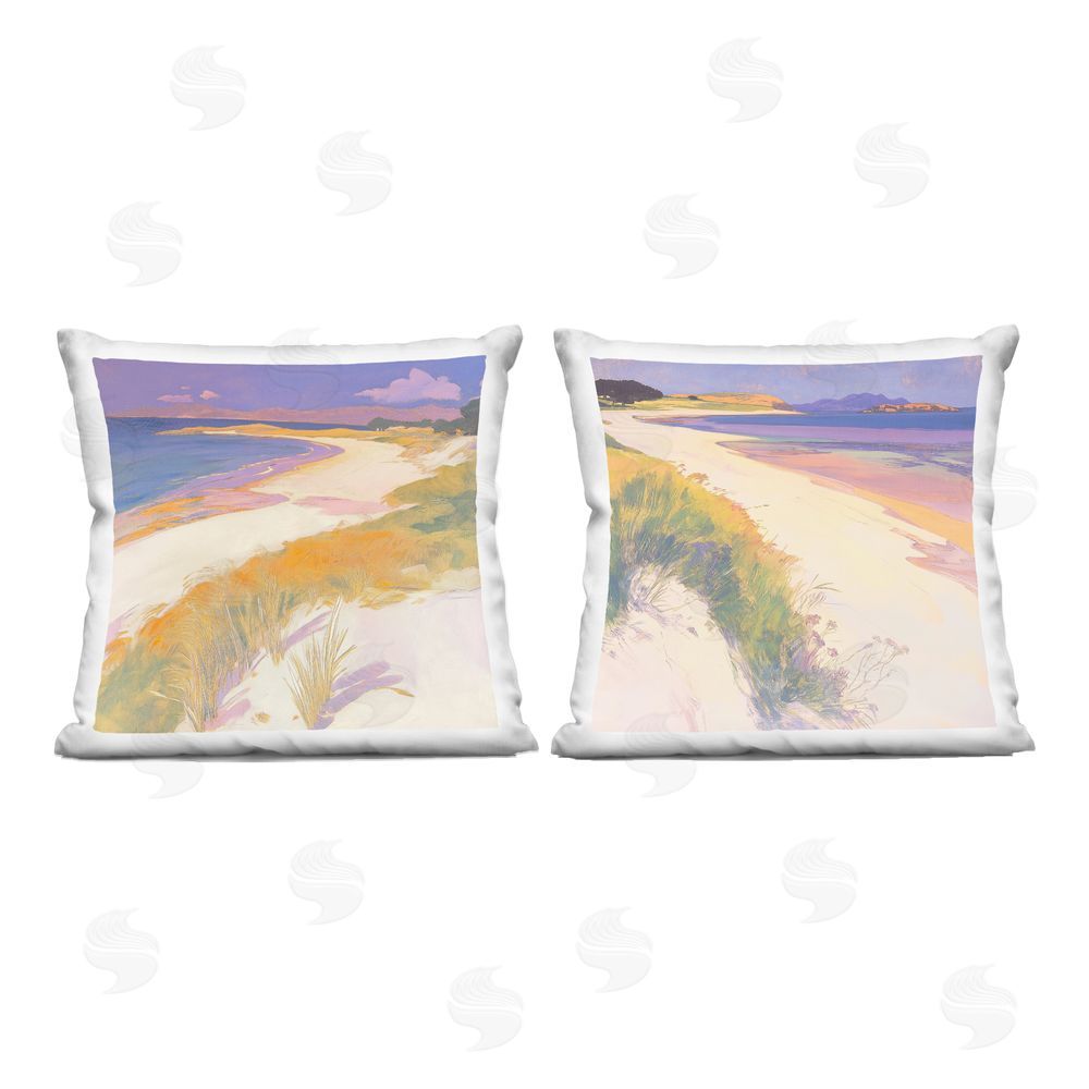 Walker Noble Dawn Shoreline Views Indoor Plush Polyester Square Throw Pillow