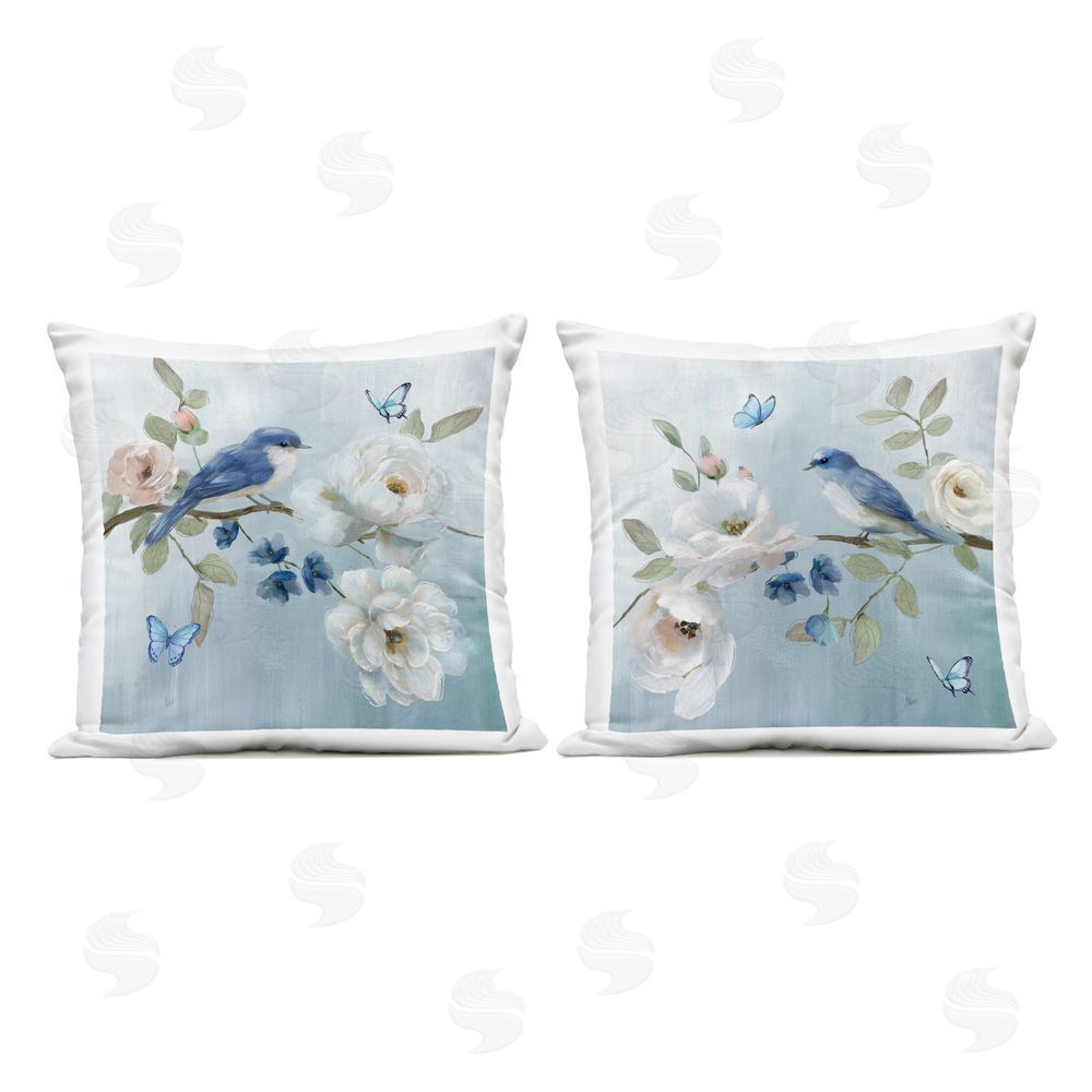 Nan Nature's Tranquility Florals Outdoor Quick-Dry Polyester Square Throw Pillow