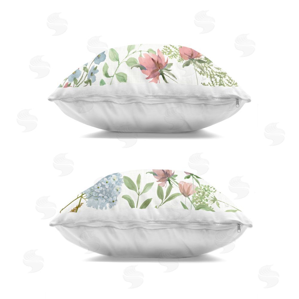 Nan Uplifting Floral Quotes Indoor Plush Polyester Square Throw Pillow Zipper Detail