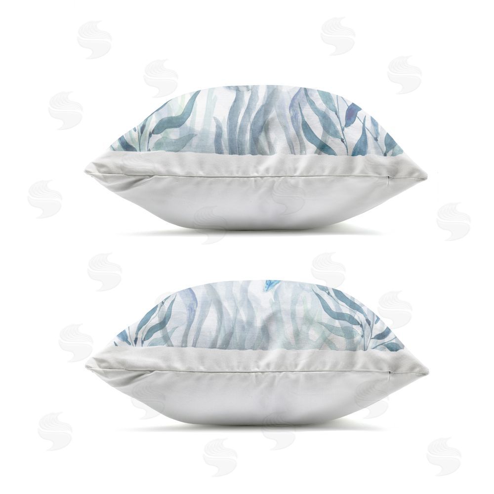 Janet Tava Subtle Smiling Sea Turtles Outdoor Quick-Dry Polyester Square Throw Pillow Zipper Detail