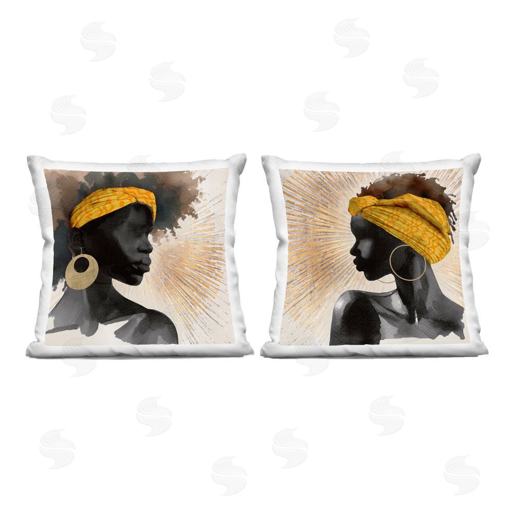 CAD Designs Radiant Portraits Of Women Indoor Plush Polyester Square Throw Pillow