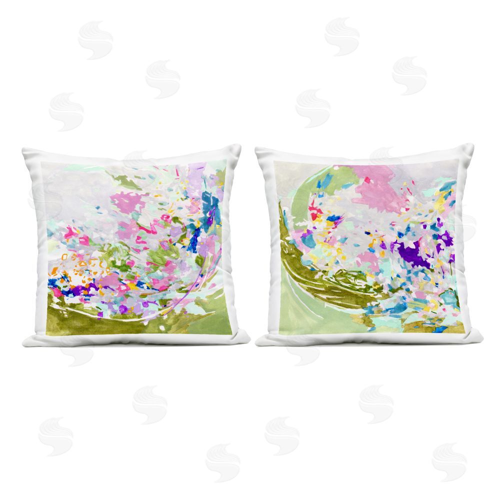 Melissa Wang Flowing Swirl of Color Outdoor Quick-Dry Polyester Square Throw Pillow