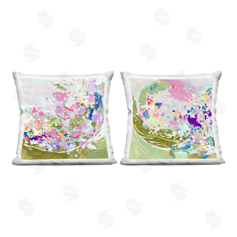 Melissa Wang Flowing Swirl of Color Indoor Plush Polyester Square Throw Pillow