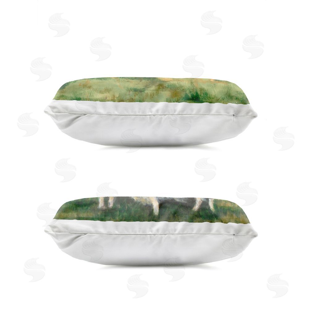 Michael Willett Sheep Family in Rolling Hills Outdoor Quick-Dry Polyester Lumbar Pillow Zipper Detail