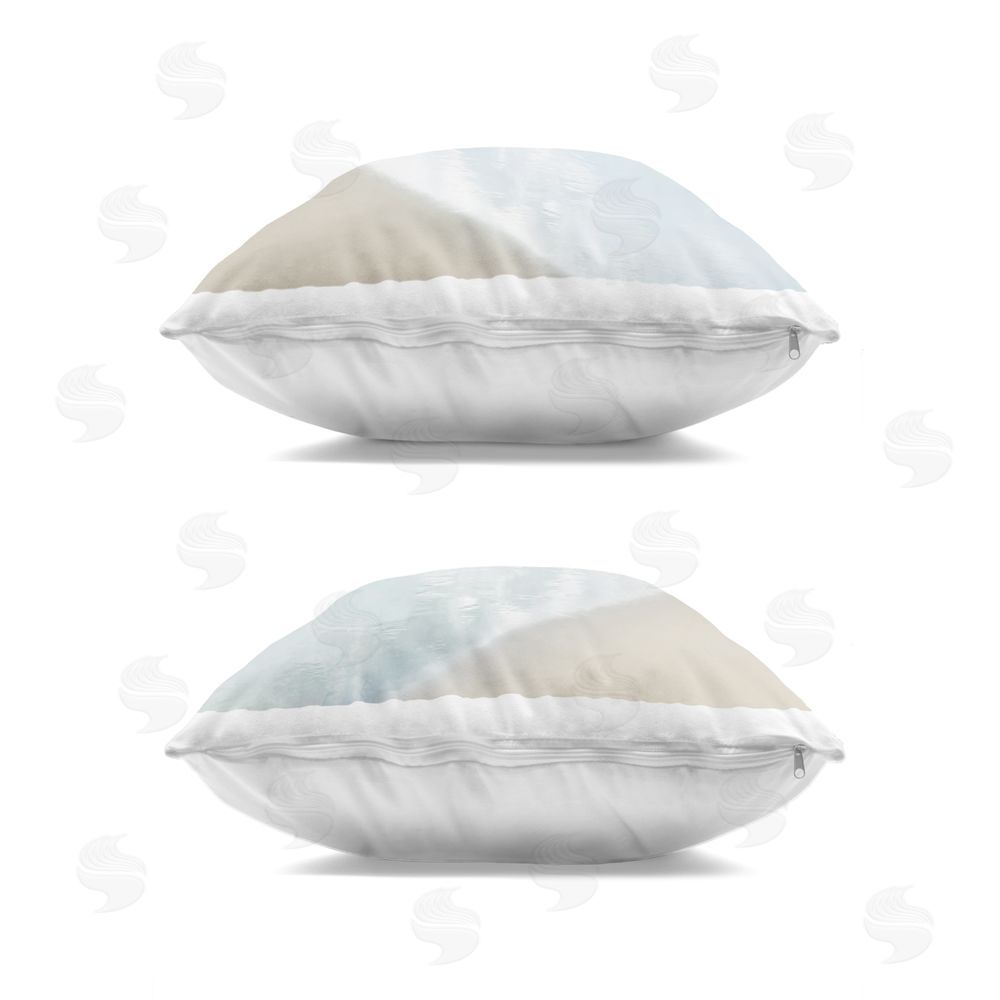 Natalie Carpentieri Beautiful Beach Inspirations Indoor Plush Polyester Square Throw Pillow Zipper Detail
