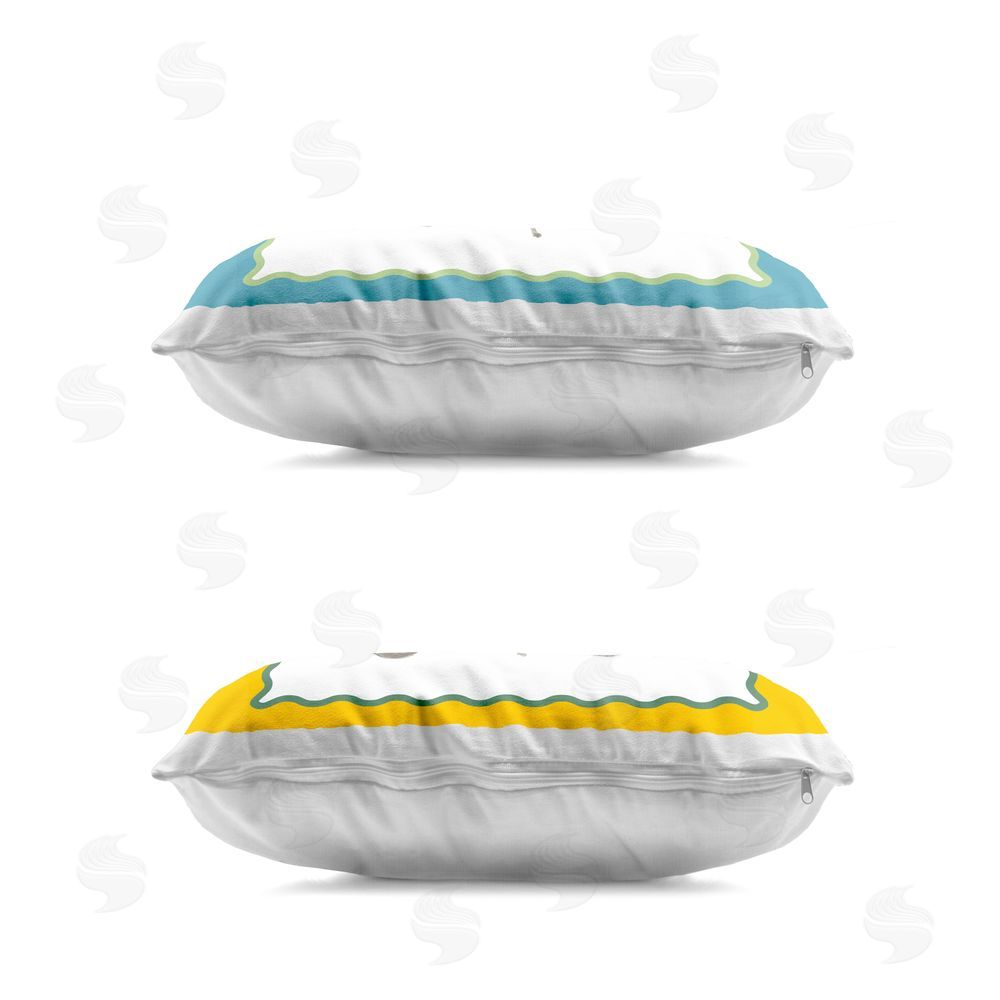 Lanie Loreth Retro Scooters with Wavy Borders Indoor Plush Polyester Lumbar Pillow Zipper Detail