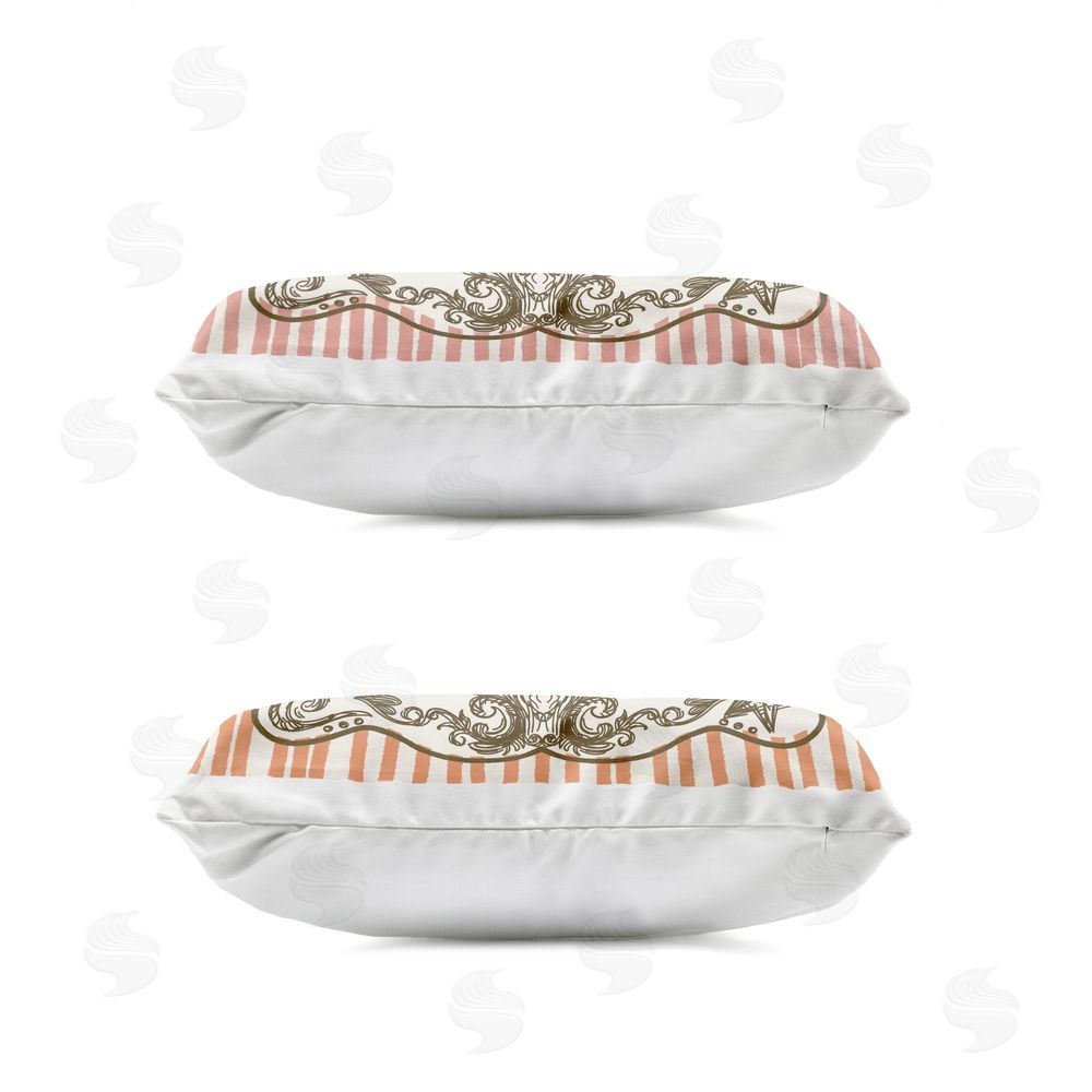 Connie Summers Western Phrases over Stripes Outdoor Quick-Dry Polyester Lumbar Pillow Zipper Detail