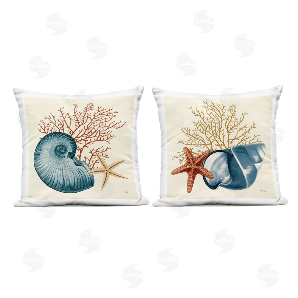 Pela Studio Mixture of Ocean Life Outdoor Quick-Dry Polyester Square Throw Pillow
