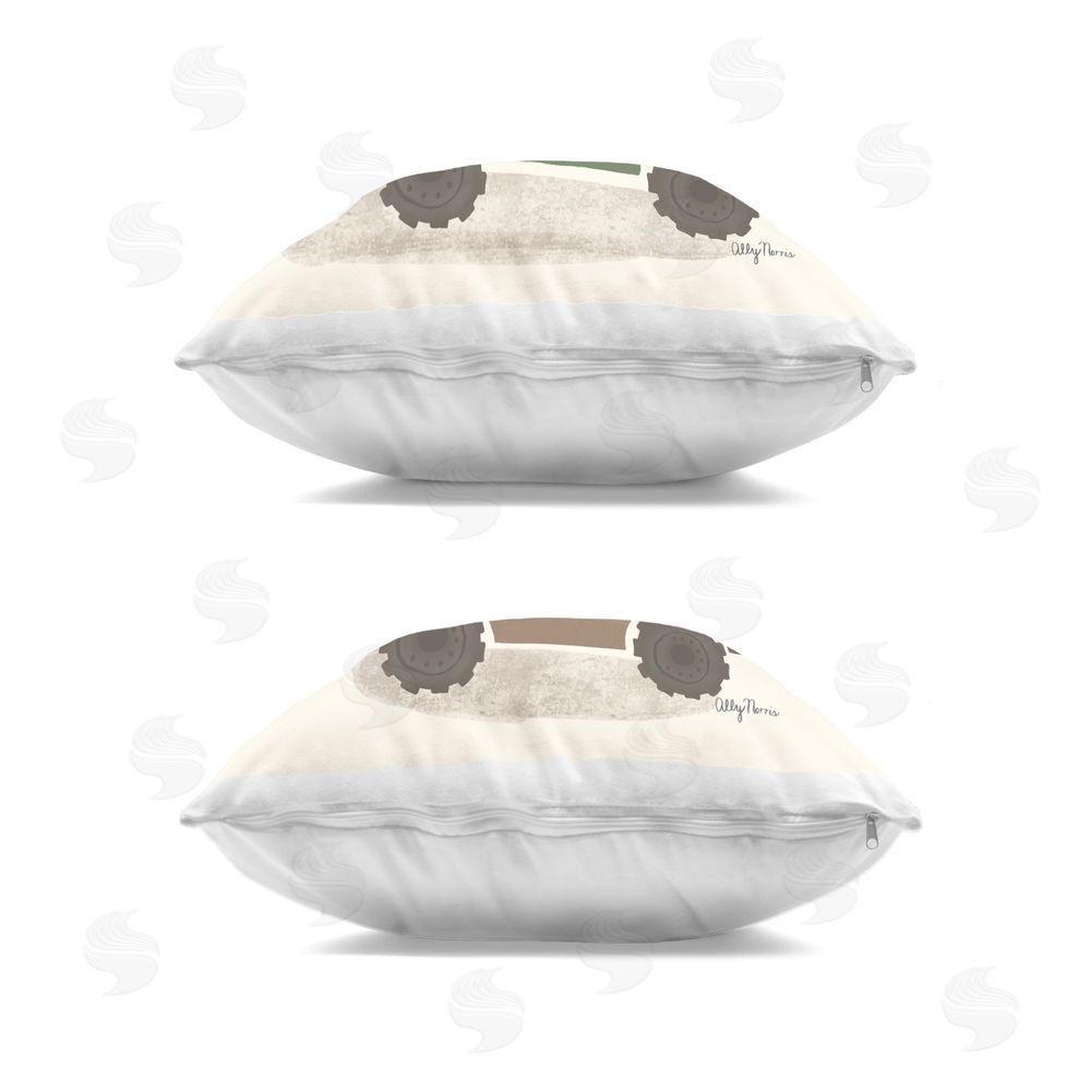 Allyson Norris Be Brave & Explore Animals Indoor Plush Polyester Square Throw Pillow Zipper Detail