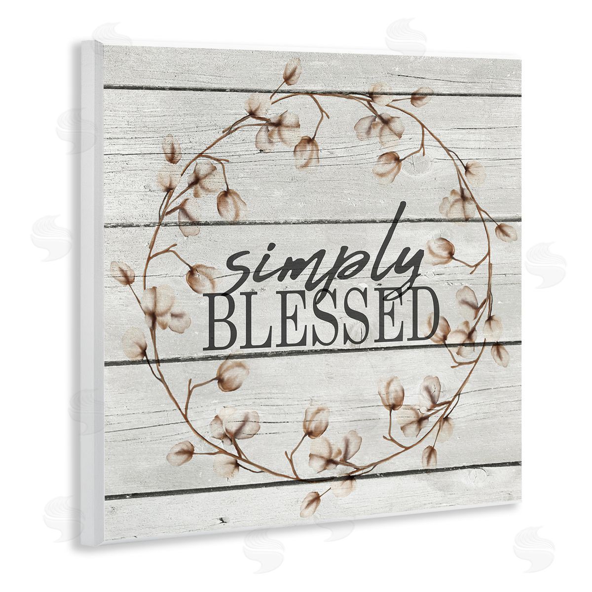 Simply Blessed Rustic Wreath Wood Plaque Wall Art, Home Decor by Kimberly Allen