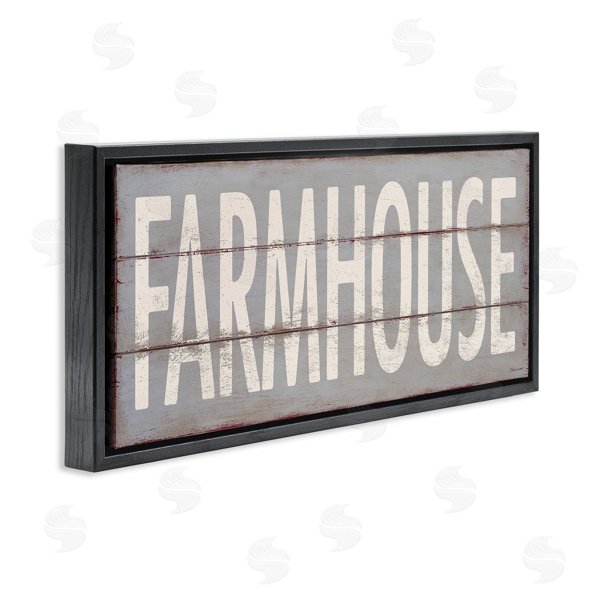 Farmhouse Rustic Planked Design Black Floating Frame Canvas Wall Art, Home Decor by Stephanie Workman Marrott