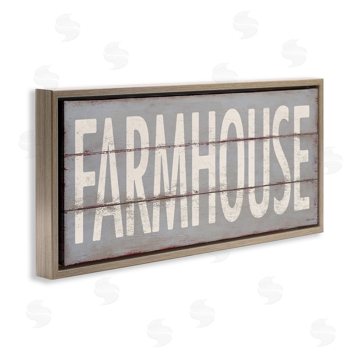 Farmhouse Rustic Planked Design Brown Floating Frame Canvas Wall Art, Home Decor by Stephanie Workman Marrott