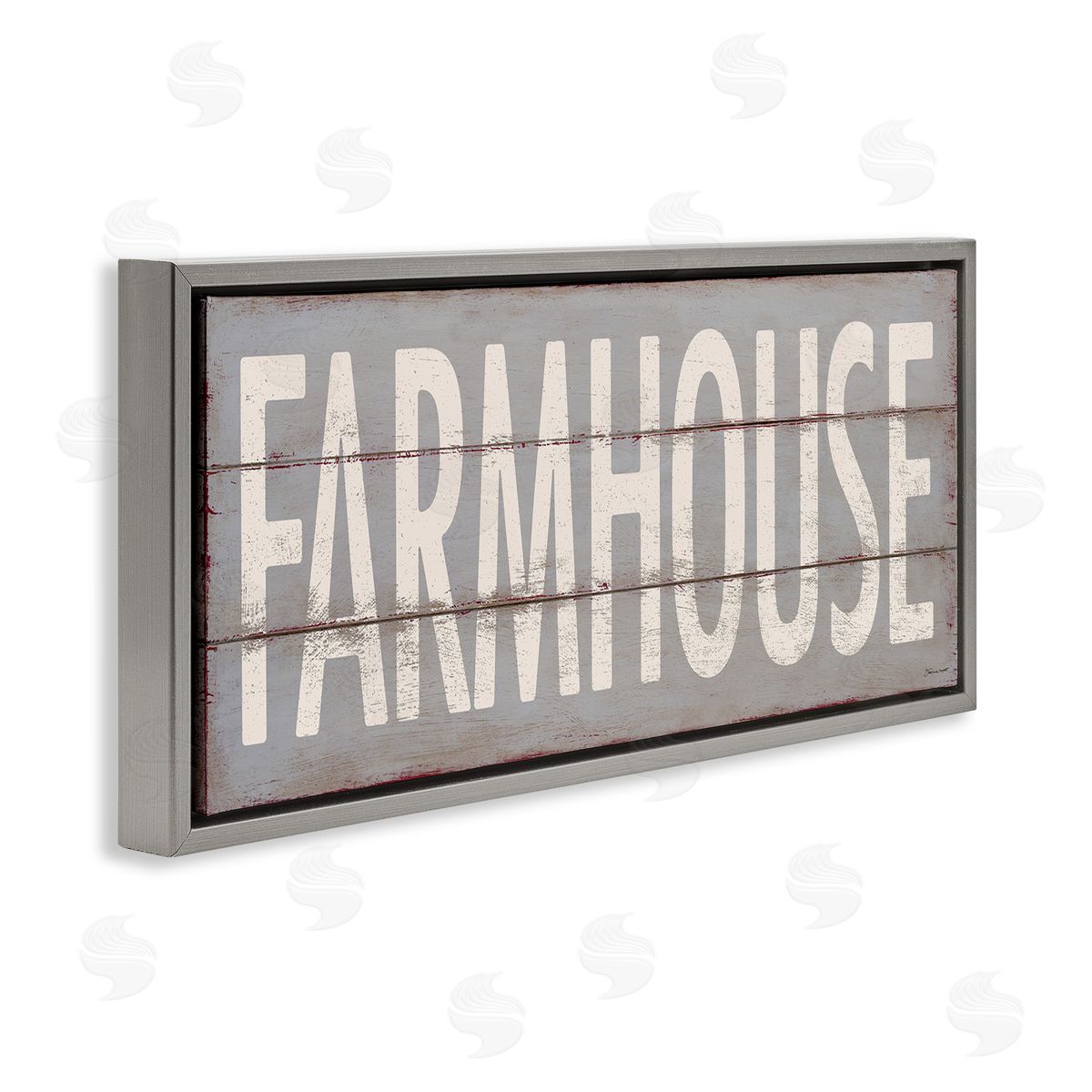 Farmhouse Rustic Planked Design Grey Floating Frame Canvas Wall Art, Home Decor by Stephanie Workman Marrott