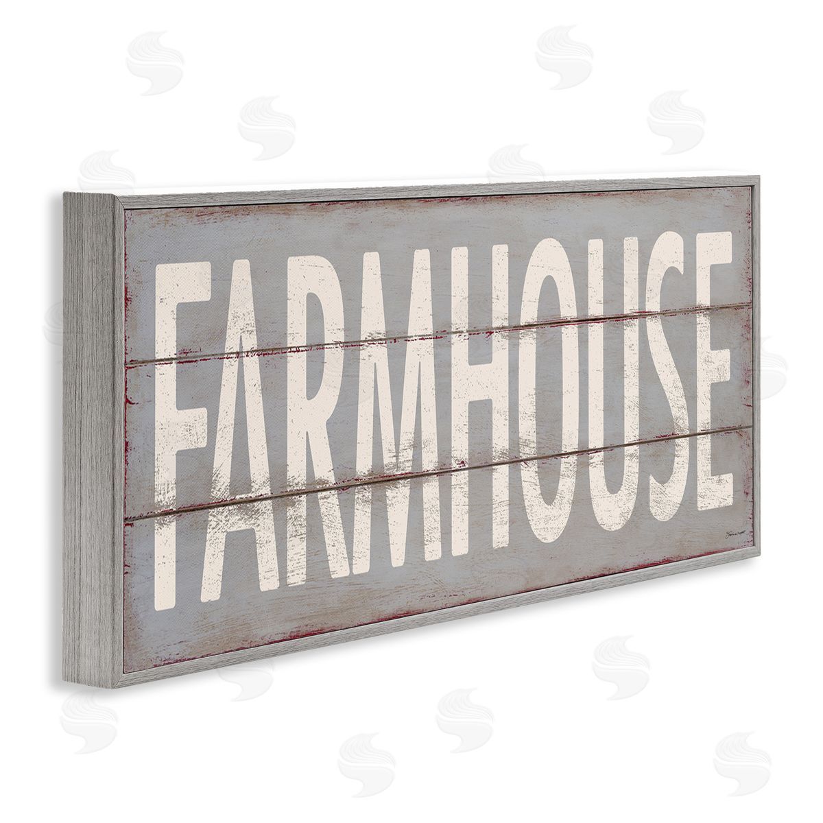 Farmhouse Rustic Planked Design Grey Frame Print Wall Art, Home Decor by Stephanie Workman Marrott