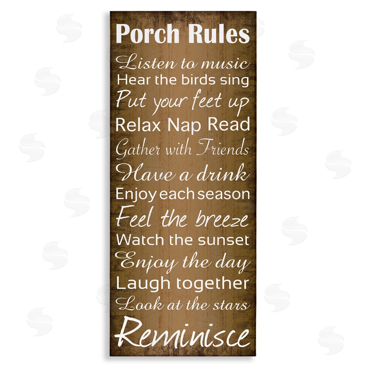 Porch Rules Country Rustic Canvas Wall Art, Home Decor by Lauren Gibbons