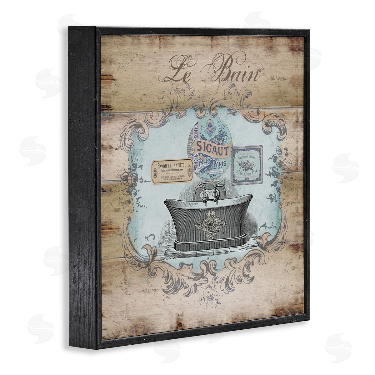 Le Bain Vintage Style Bath Black Frame Print Wall Art, Home Decor by Tre Sorelle Studios