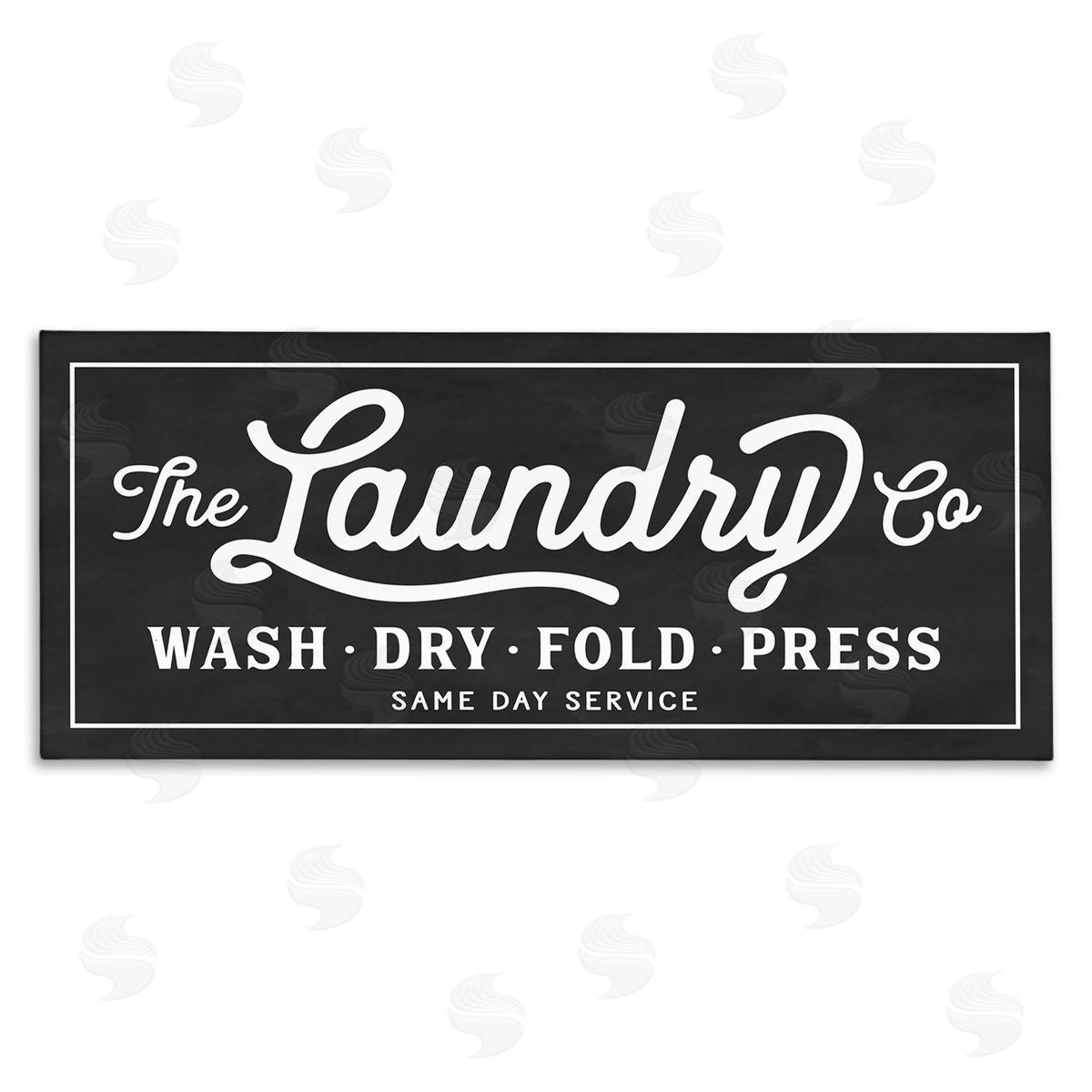 Vintage Laundry Sign Cursive Typography Canvas Wall Art, Home Decor by Lettered and Lined