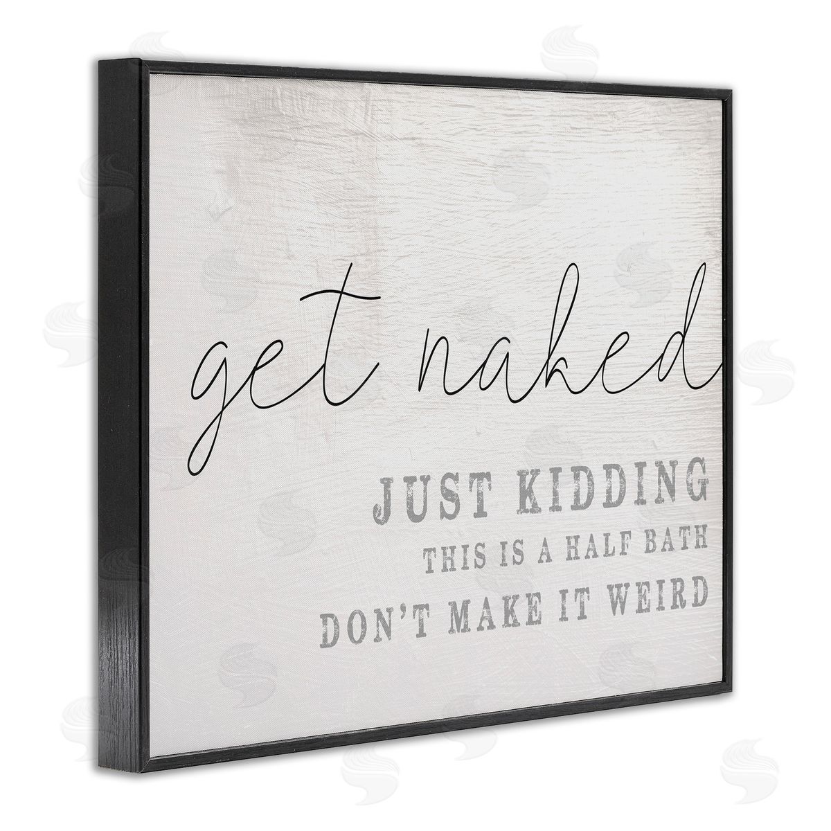 Get Naked Half Bath Humor Black Frame Print Wall Art, Home Decor by Stupell Studio