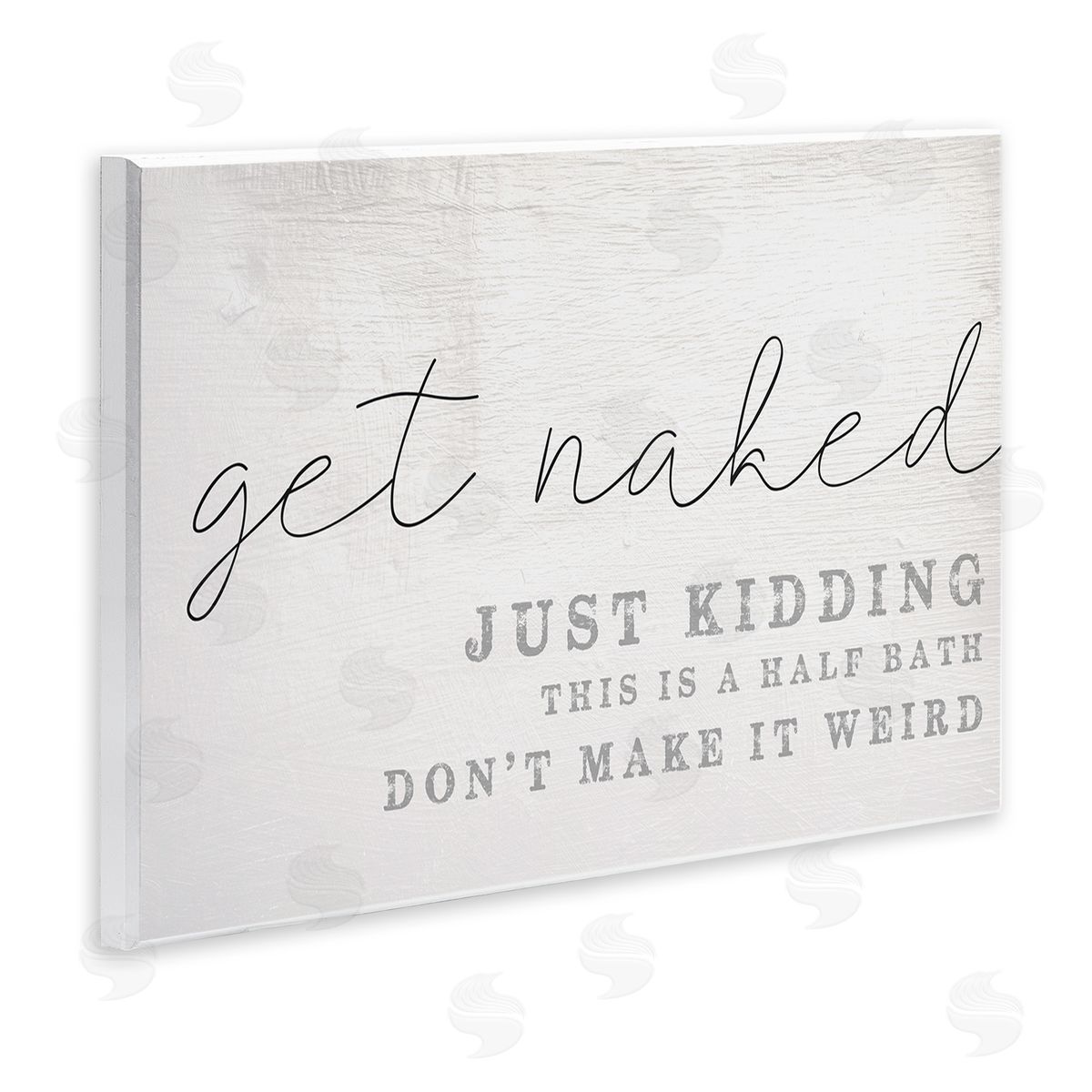 Get Naked Half Bath Humor Wood Plaque Wall Art, Home Decor by Stupell Studio