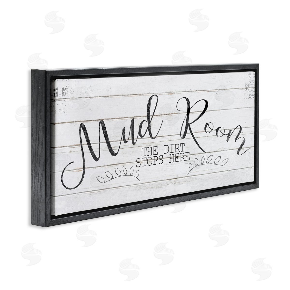 Mud Room Dirt Stops Here Black Floating Frame Canvas Wall Art, Home Decor by Kimberly Allen