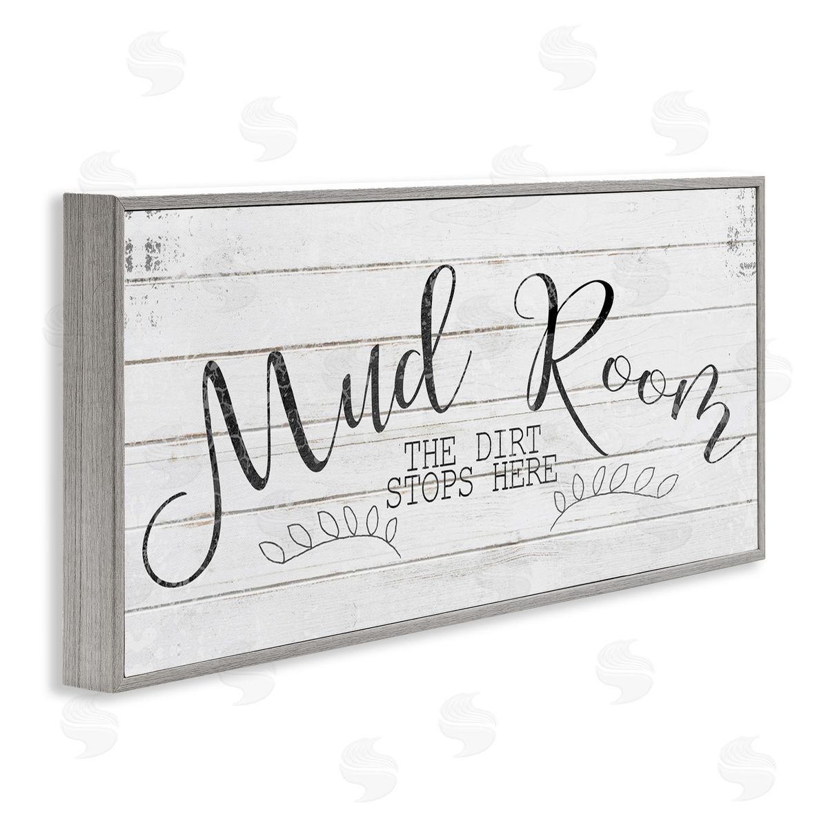 Mud Room Dirt Stops Here Grey Frame Print Wall Art, Home Decor by Kimberly Allen