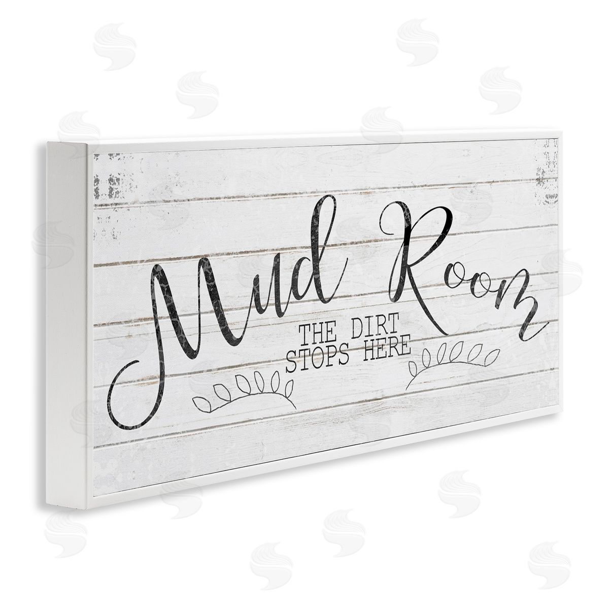 Mud Room Dirt Stops Here White Frame Print Wall Art, Home Decor by Kimberly Allen