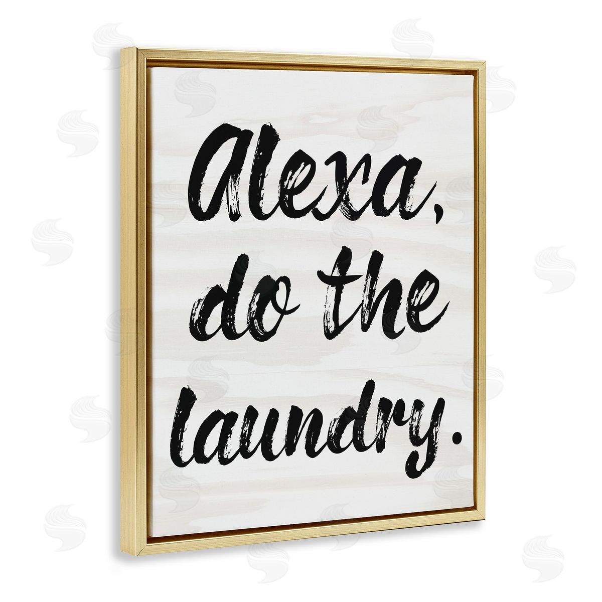 Alexa Do Laundry Funny Gold Floating Frame Canvas Wall Art, Home Decor by Stupell Studio