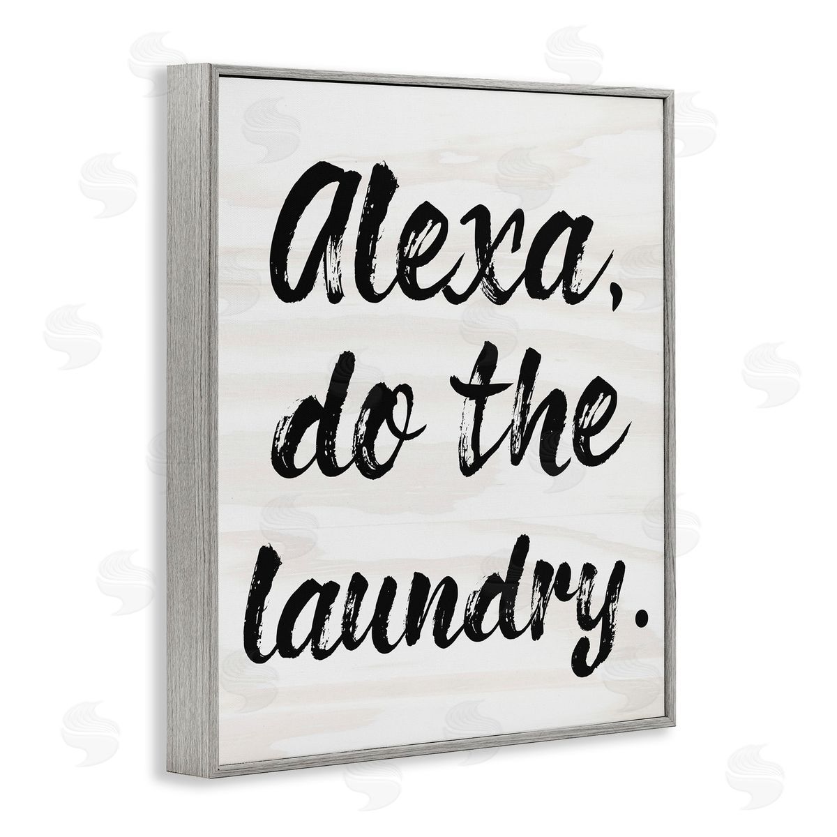 Alexa Do Laundry Funny Grey Frame Print Wall Art, Home Decor by Stupell Studio