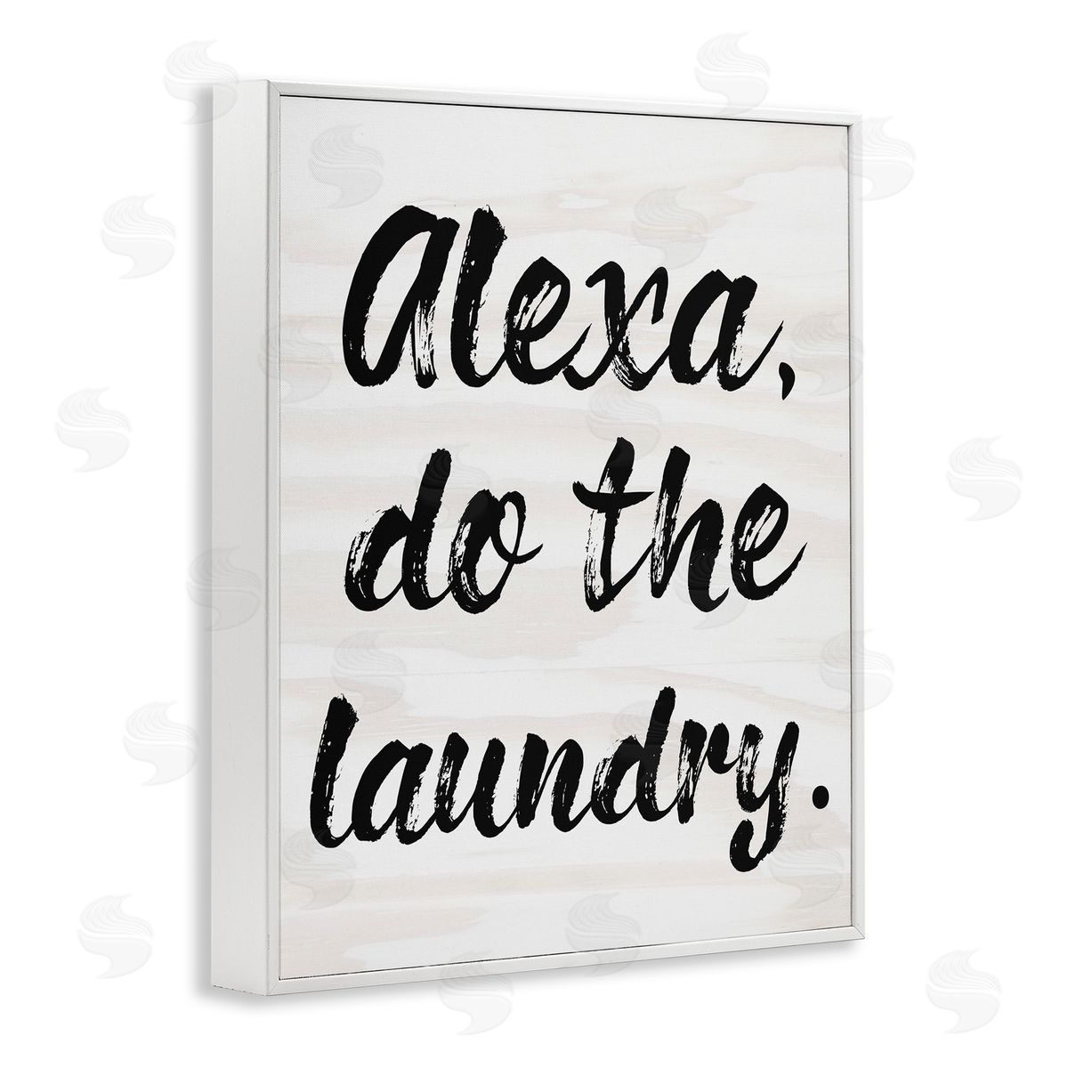 Alexa Do Laundry Funny White Frame Print Wall Art, Home Decor by Stupell Studio