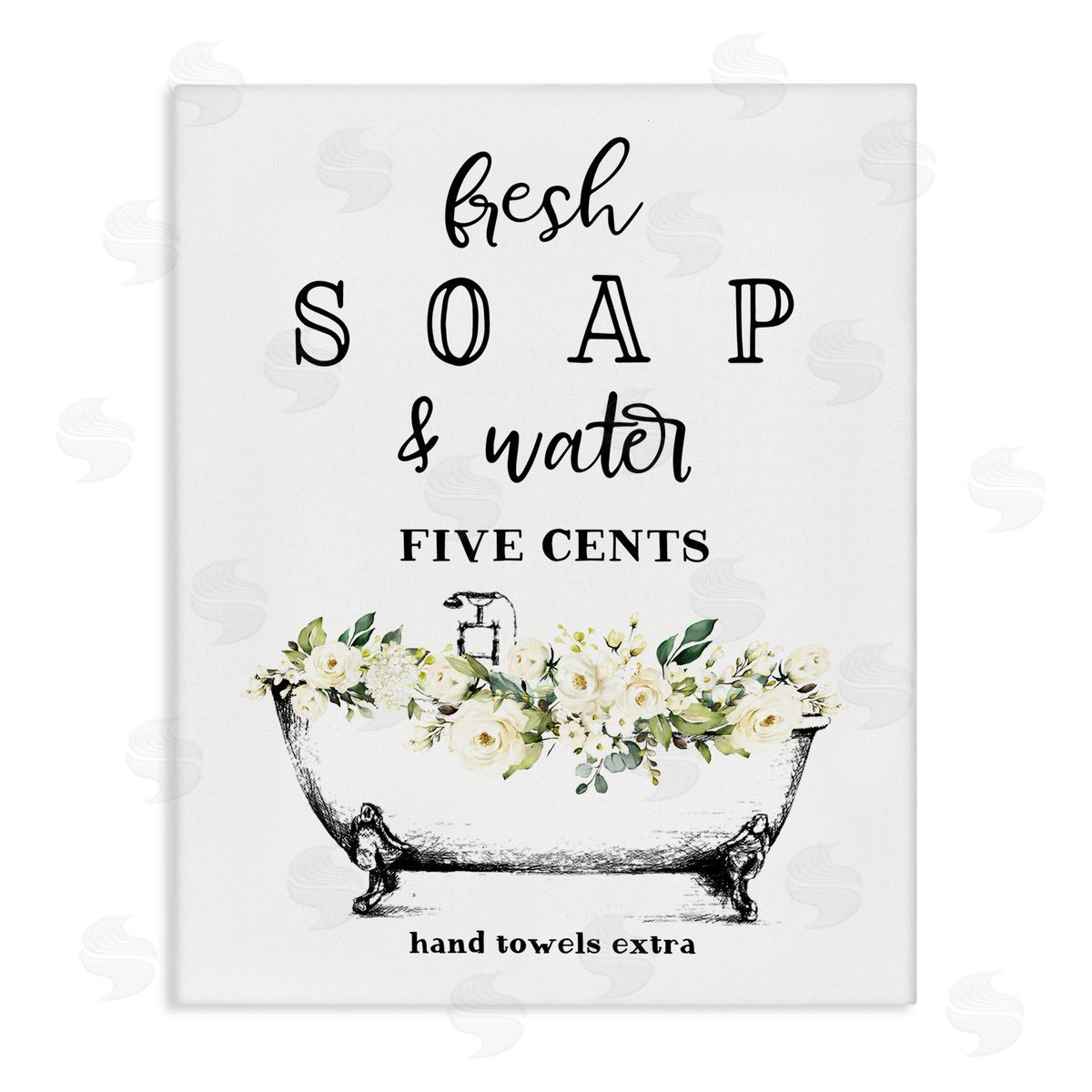 Fresh Soap & Water Bath Tub Canvas Wall Art, Home Decor by Lettered and Lined