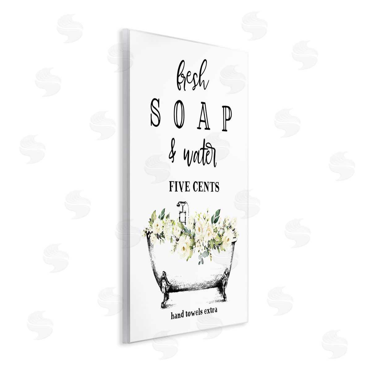 Fresh Soap & Water Bath Tub Wood Plaque Wall Art, Home Decor by Lettered and Lined