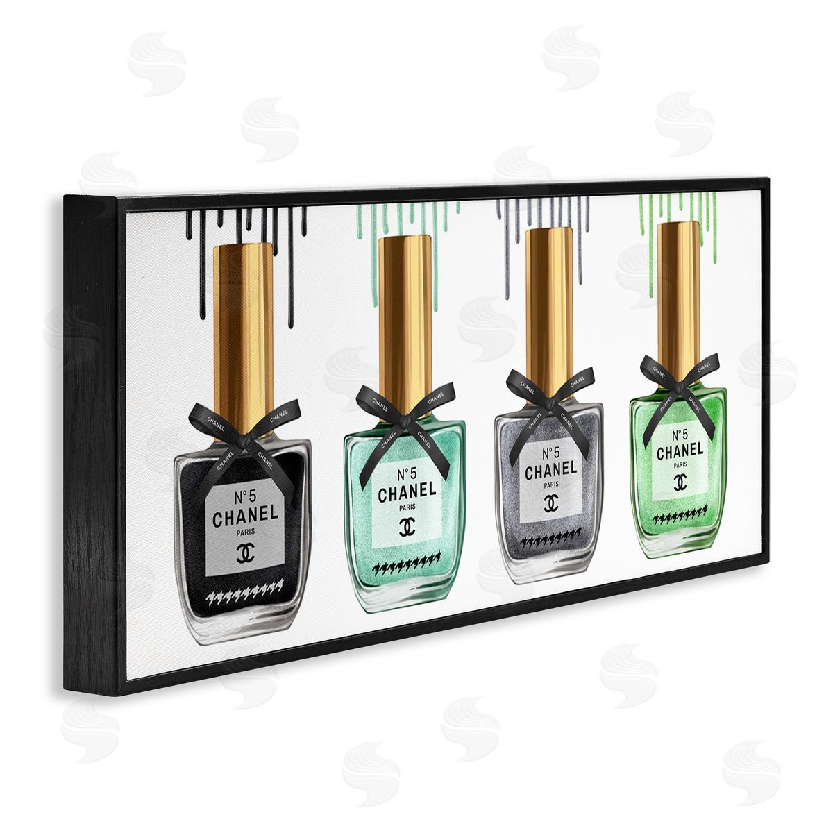 Makeup Collection Nail Polish Black Frame Print Wall Art, Home Decor by Ziwei Li