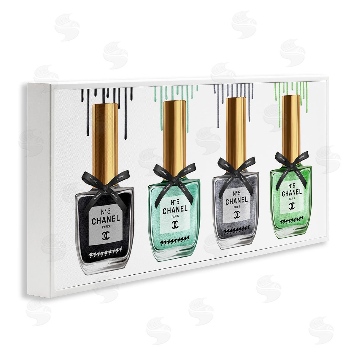 Makeup Collection Nail Polish White Frame Print Wall Art, Home Decor by Ziwei Li