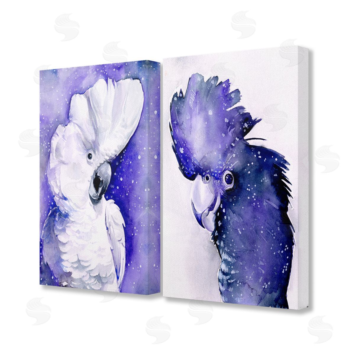 Jennifer Paxton Parker Space Birds Purple Watercolor Canvas Wall Art Print