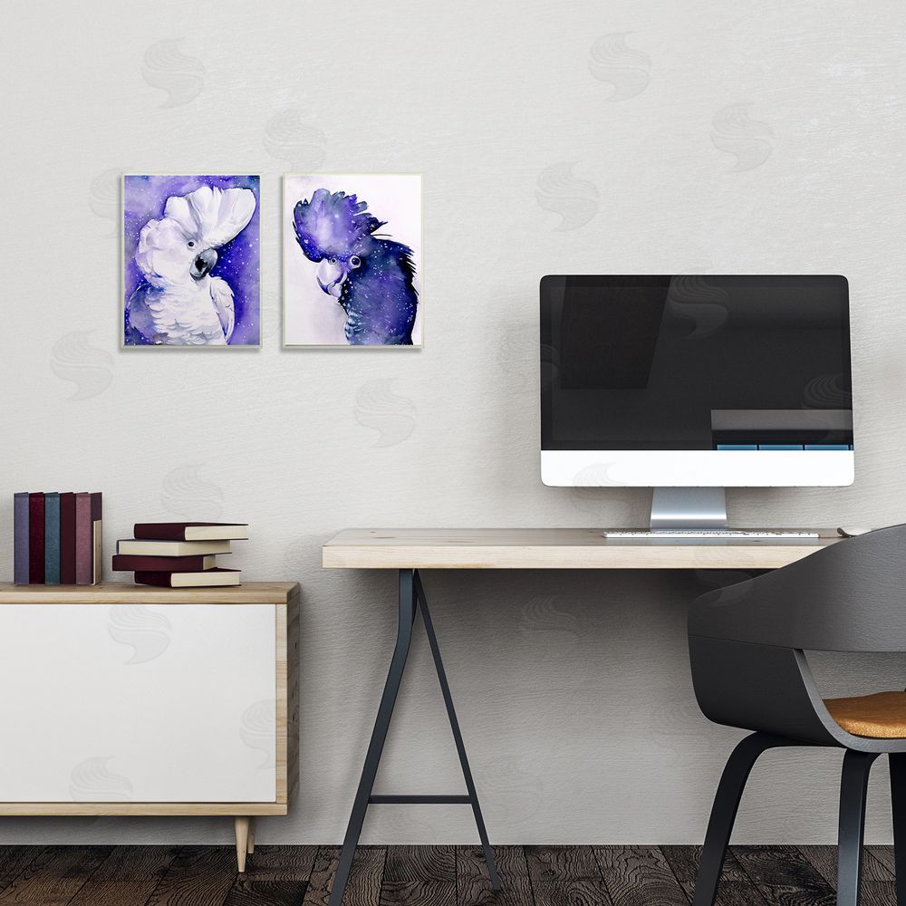 Jennifer Paxton Parker Space Birds Purple Watercolor Canvas Wall Art Print in Room