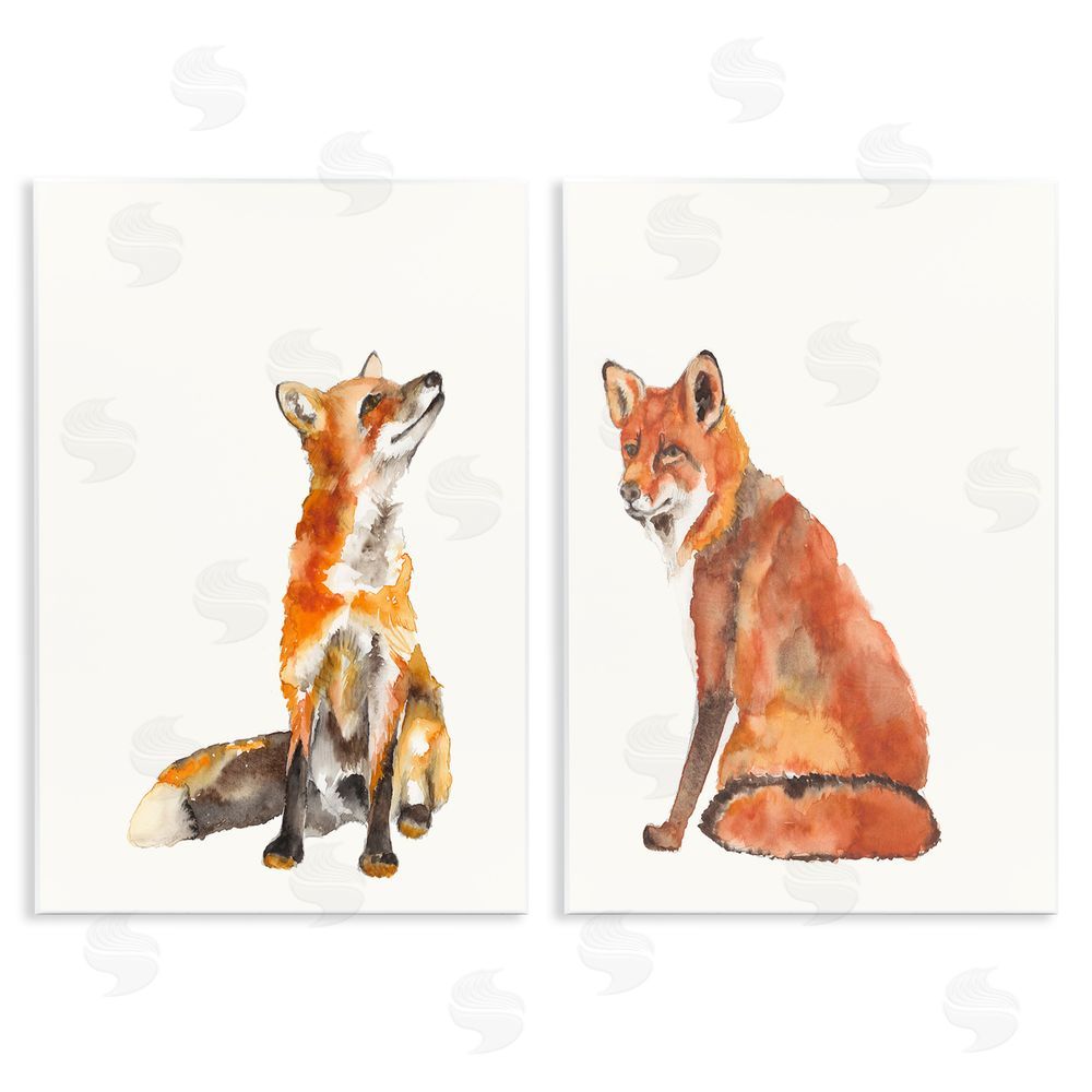Jennifer Goldberger Curious Fox Watercolor Paintings Wooden Wall Plaque Art Print