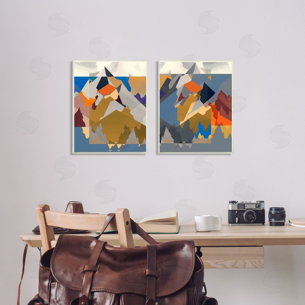 Jennifer Goldberger Geometric Mountain Shape Abstract Canvas Wall Art Print in Room