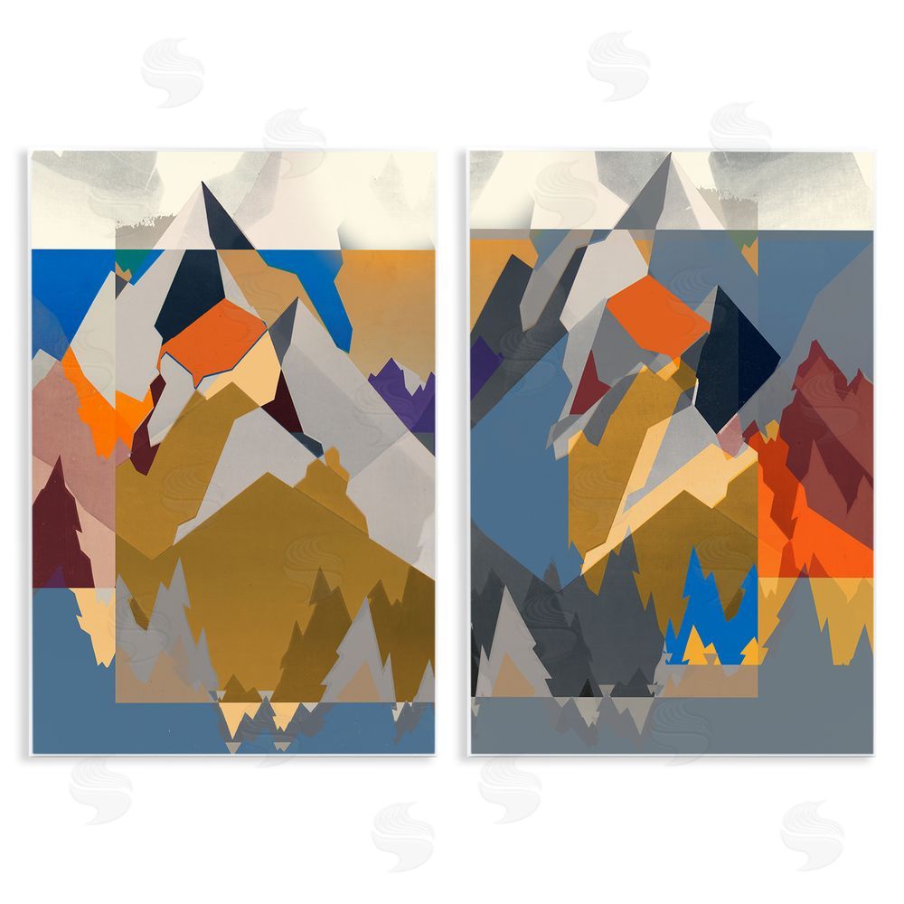 Jennifer Goldberger Geometric Mountain Shape Abstract Wooden Wall Plaque Art Print