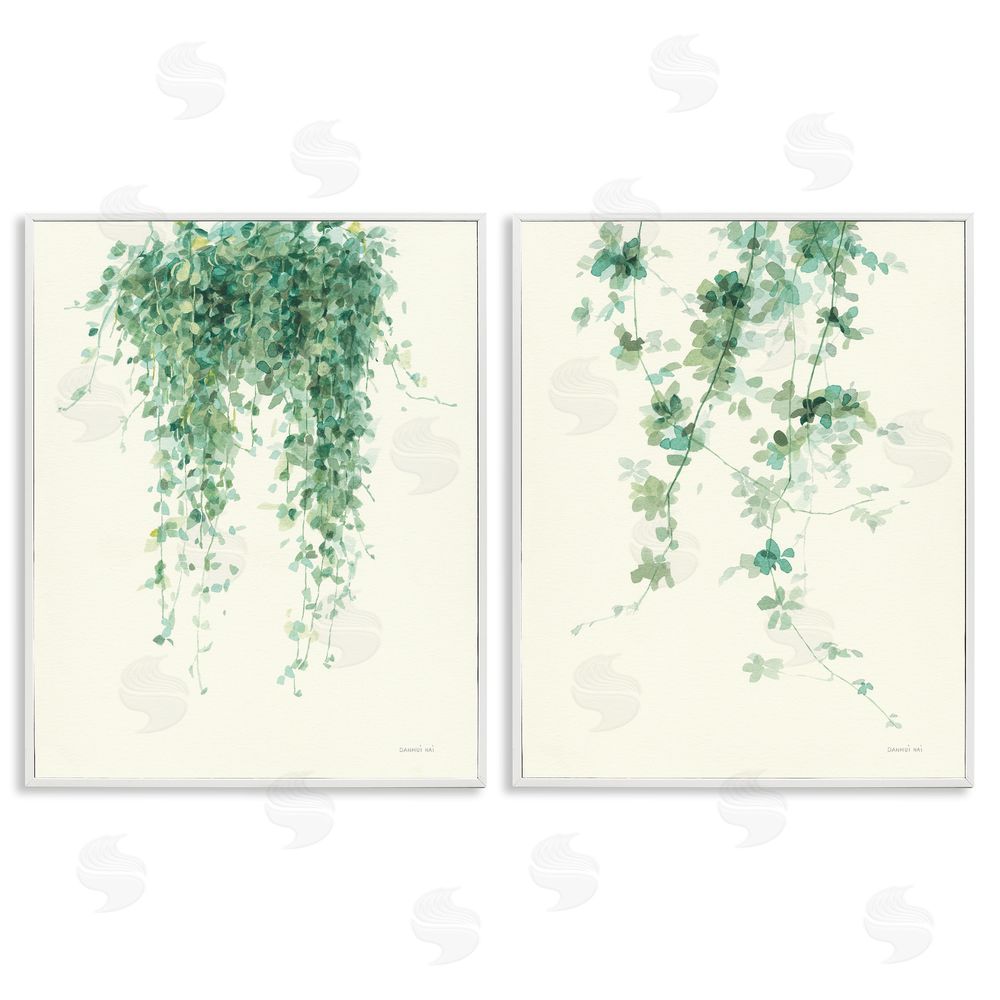 Danhui Nai Falling Ivy Vines Nature Minimal White Framed Giclee Wall Art Print