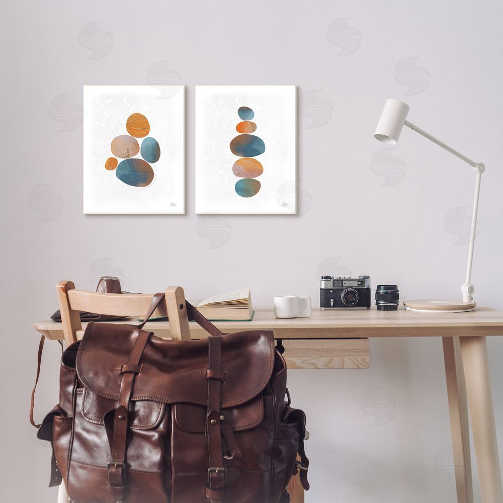Melissa Averinos Abstract Patterned Stones Organic Canvas Wall Art Print in Room