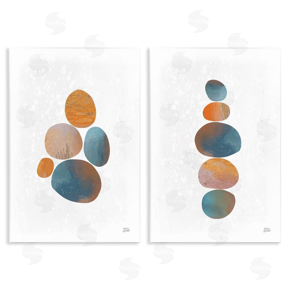 Melissa Averinos Abstract Patterned Stones Organic Wooden Wall Plaque Art Print